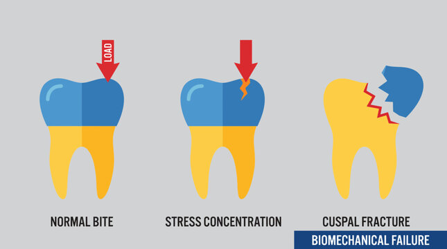 Dental Crown Fracture Cuspal Failure Biomechanics