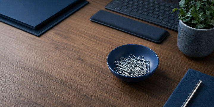 Paper Clips Office Accessories Negative Space Stock Image