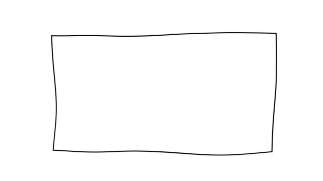 Geometric line animation, hand-drawn square lines, doodle style, transparent background, 4K video.