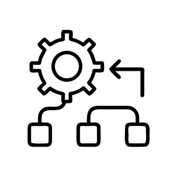System integration icon line vector isolated on transparent background.