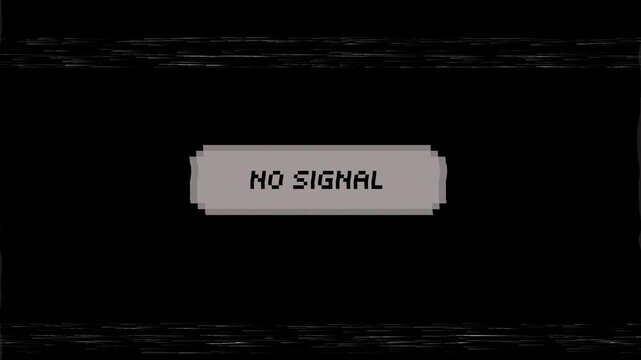 Screen showing 'NO SIGNAL' with static and interference, symbolizing a critical lost connection, broadcast failure, or technical error