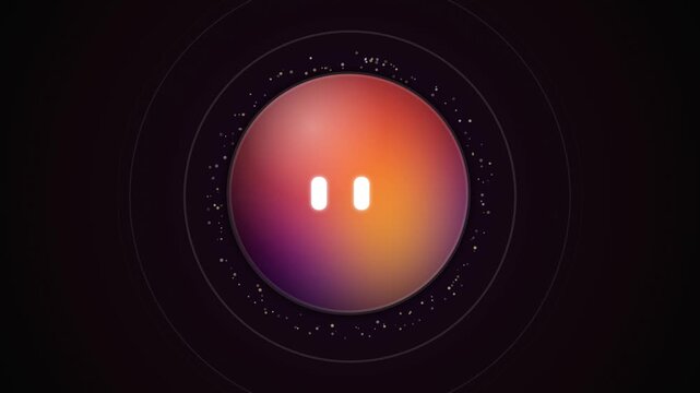 Colorful gradient digital orb assistant with glowing eyes. 4K Video
