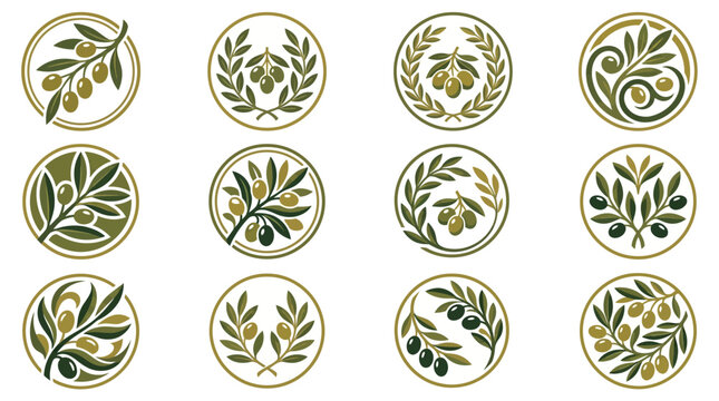 Golden cannabis leaves with buds and seeds vector illustration.