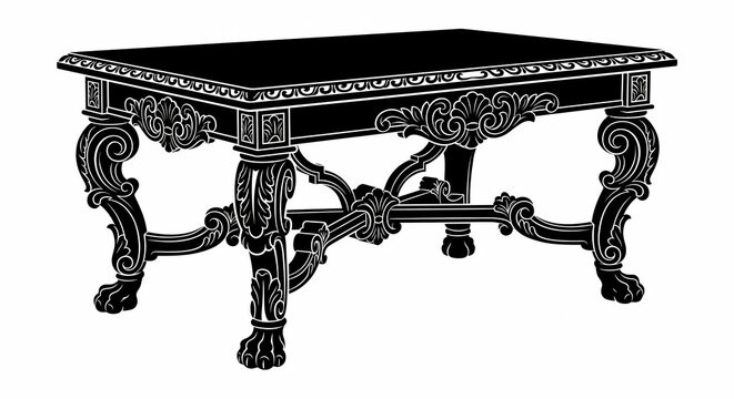 antique wooden table vector illustration design