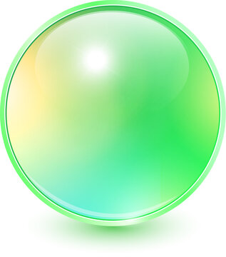 Glass ball with iridescence colors, 3d opalescent sphere icon.