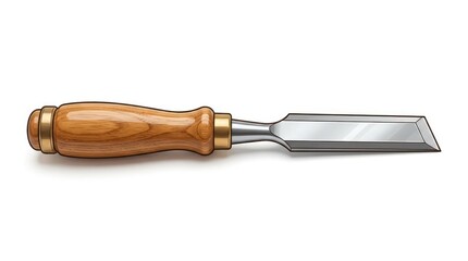 Fototapeta premium Wood Chisel Tool with Polished Handle Cartoon Illustration