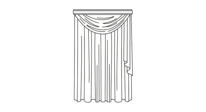 Curtain Drapery Interior Design Element.