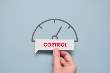 Cortisol Level Meter Stress Hormone Measurement and Health Monitoring Concept