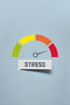 High Stress Level Meter Showing Burnout Anxiety and Emotional Overload