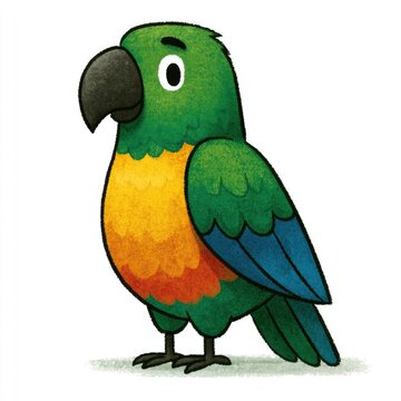 Cute colorful parrot doodle illustration