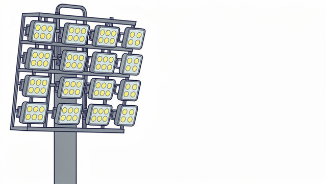 High-Intensity Stadium Floodlight Tower with Bright Illumination.