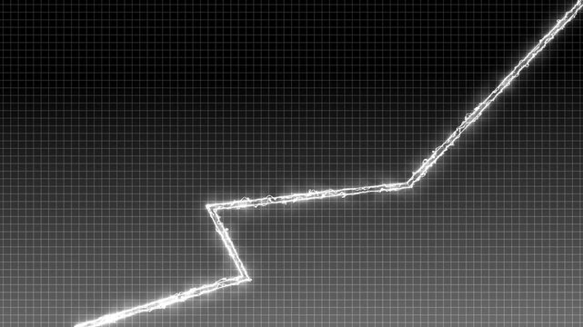 Glowing financial growth chart rising on digital grid background, graph business
