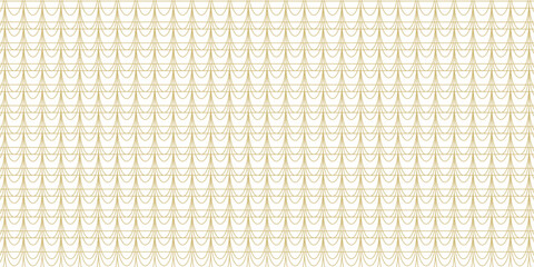 simple golden color fish scale wave pattern vector for banner poster background. © bun ila