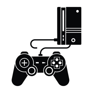 PlayStation gaming controller and console connected