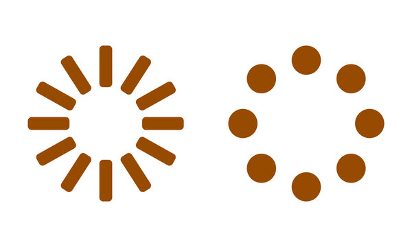 Brown Loading Icons Set Isolated on Transparent Background PNG Progress Spinner Vector Symbols