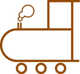 Brown Train Engine Icon Isolated on Transparent Background PNG Railway Vector Symbol © House of Designs