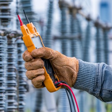 Technician Hand Testing Electrical Equipment