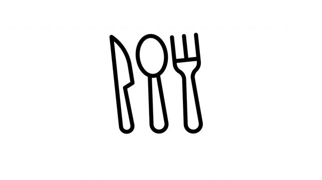 fork and spoon animated icon