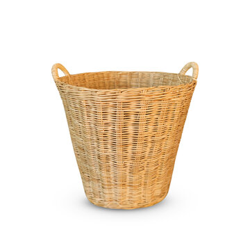 Wicker basket isolated on white background