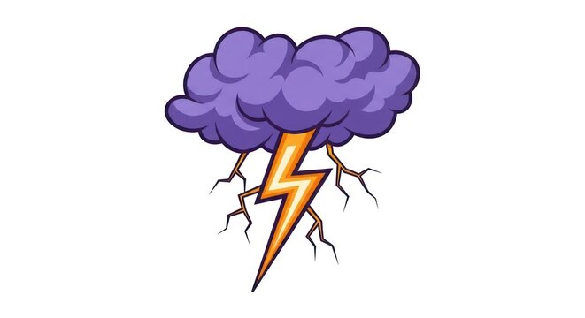 Electric storm weather lightning bolt symbol.