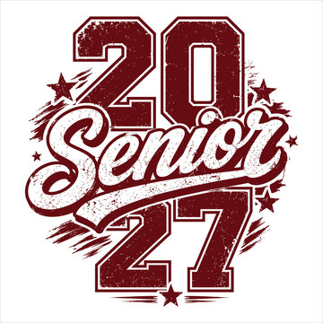 Vector illustration of 2020 senior class year 27 celebration design