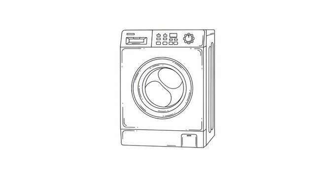 Front view of washing machine.