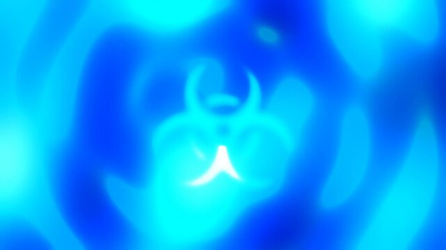 Dynamic azure danger warning symbol generated from mathematical equations, shimmering within a mesmerizing, abstract luminous vortex