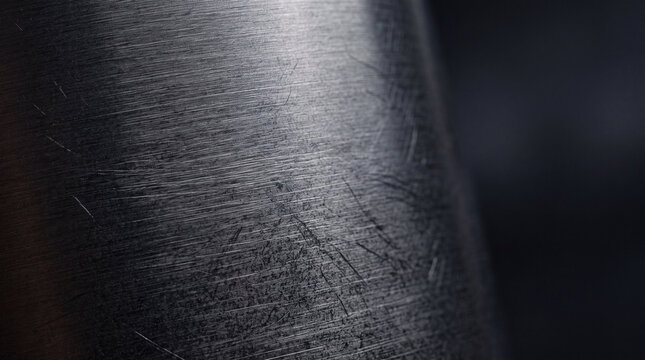 Minimalist Dark Brushed Titanium Metal Surface with Soft Reflection