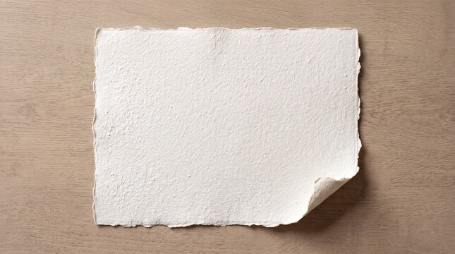 Handmade Watercolor Cotton Paper Texture with Soft Curled Edge