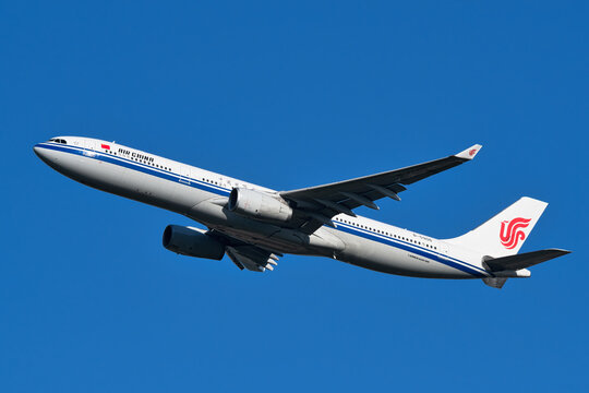 Air China Airbus A330-300 (B-5906) passenger plane climbing after takeoff at Narita International Airport