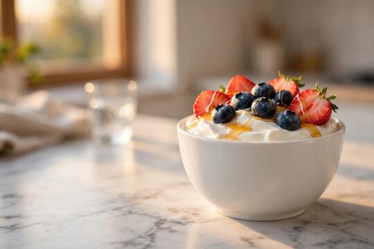 Fresh Yogurt Bowl with Berries and Honey