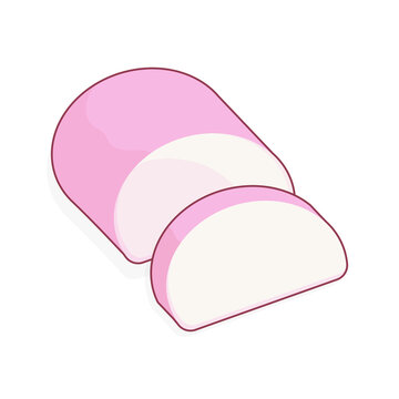 kamaboko sliced illustration cartoon cute
