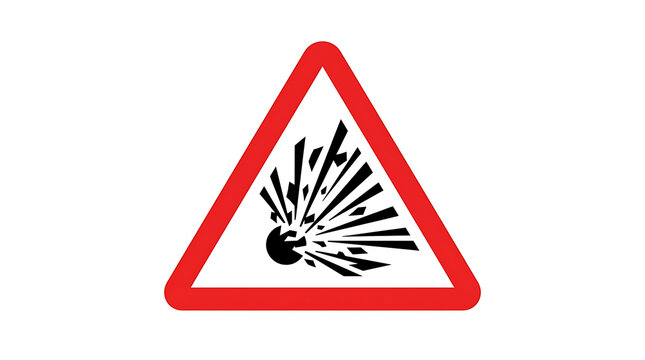Warning sign for explosive materials, indicating a hazard of explosion.