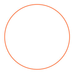 Fototapeta premium Coral Circle Outline Icon Isolated on Transparent Background PNG Round Shape Vector Element