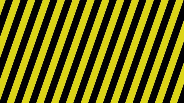 black and yellow hazard safety warning barrier angled markings scrolling across the screen.  4K animated construction, work safety or automotive themed  motion background