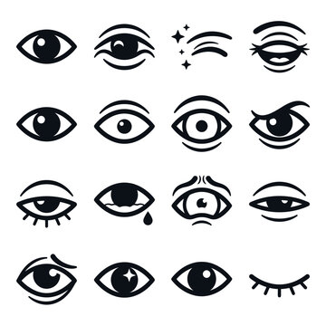Collection of Various Eye Icons.