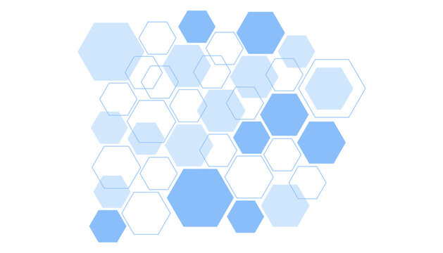 Abstract blue hexagon shape for frame illustration design