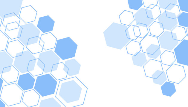 Abstract blue hexagon shape for frame illustration design