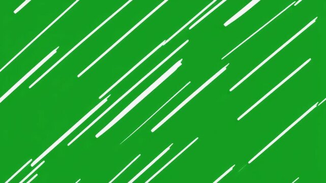 Diagonal White Speed Lines on Green Screen Animation