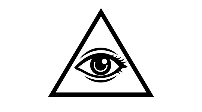 All seeing eye pyramid masonic symbol.