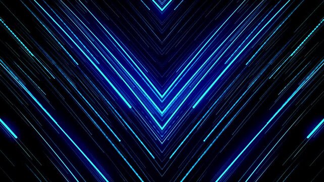 Abstract chevron glowing lines forming a futuristic digital background animation.