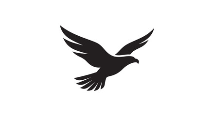 Fototapeta premium Soaring eagle silhouette against a white background silhouette