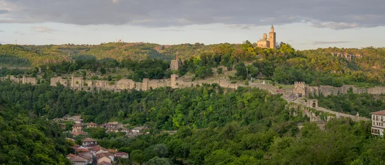 Panoramic view of Tsarevets Fortress and Patriarchal Cathedral in Veliko Tarnovo Bulgaria © tichr