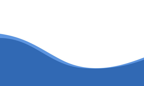 Elegant wave border design element with soft blue color gradient isolated on white background for web page header or graphic document layout template featuring smooth fluid organic curved shape style.