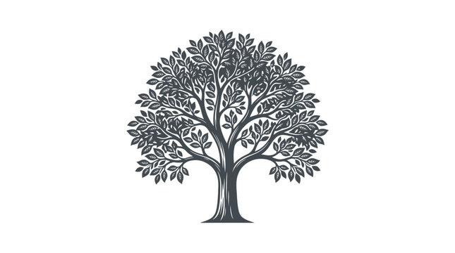 Detailed illustration of a large leafy tree.