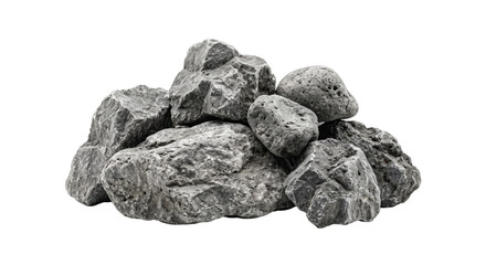 Pile of rough grey stones with textured surfaces and irregular shapes © Sapphire
