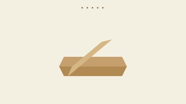 Minimalist cardboard box packaging animation with five star rating for e-commerce and customer feedback concepts 4k