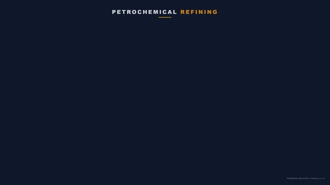 Petrochemical refining process icons animation