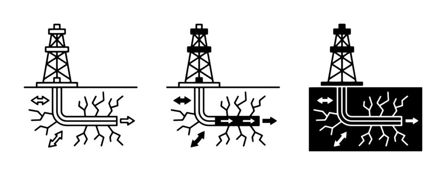 Oil Rig Drilling Process, Hydraulic Fracturing Stages, Energy Extraction Technology