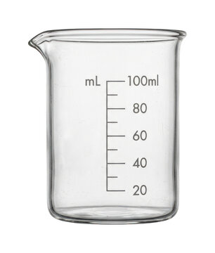Clear glass beaker png Laboratory glassware beaker cutout Scientific graduated beaker png isolated transparent background image